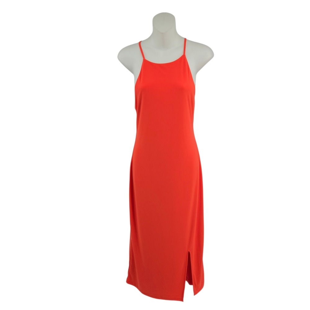Chelsea 28 Midi Slip Dress Womens Medium Orange Summer Stretch Minimalist Casual